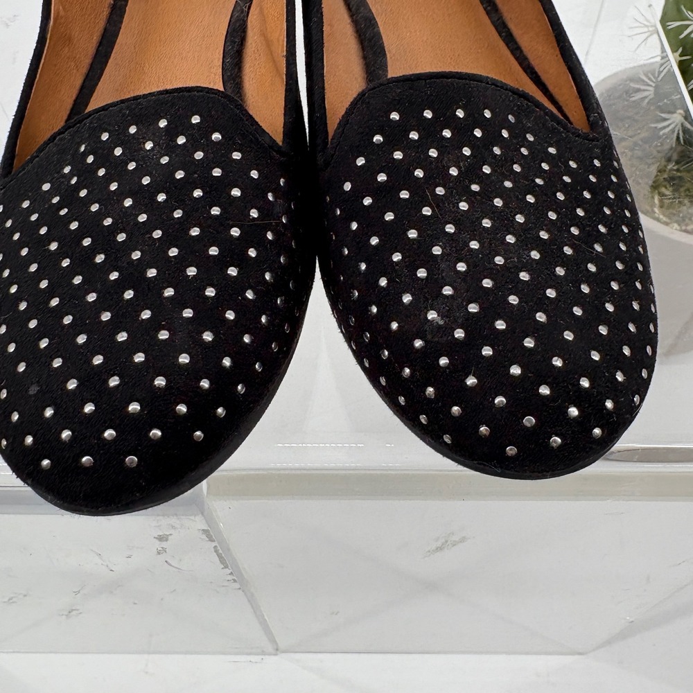 ABound Embellished Flat Shoes Round Toe Slip‎ On Faux Suede Black Womens Size 7 - Picture 4 of 9
